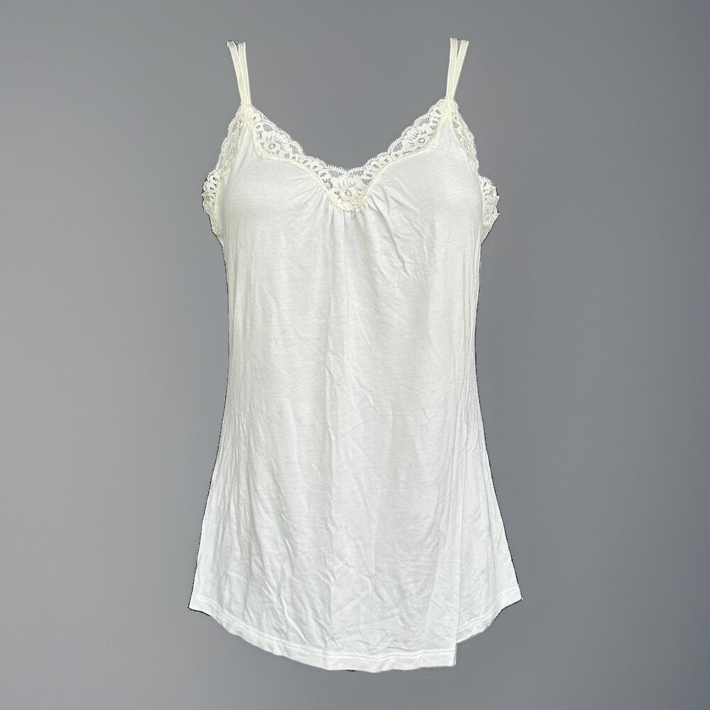 Y2K Express White Lace Camisole Women's Size Small Ivory Tank Top Coquette 2007